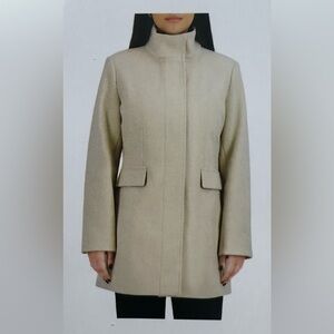 NEW Vince Camuto Women's Cream Mock Neck Pea Coat Polyester XL